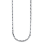 Cheryl M Sterling Silver Rhodium-plated Polished 4.00mm CZ with Safety Clasp Tennis Necklace