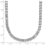 Cheryl M Sterling Silver Rhodium-plated Polished 4.00mm CZ with Safety Clasp Tennis Necklace