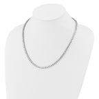 Cheryl M Sterling Silver Rhodium-plated Polished 4.00mm CZ with Safety Clasp Tennis Necklace