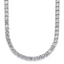 Cheryl M Sterling Silver Rhodium-plated Polished 4.00mm CZ with Safety Clasp Tennis Necklace