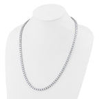Cheryl M Sterling Silver Rhodium-plated Polished 5.00mm CZ with Safety Clasp Tennis Necklace