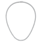 Cheryl M Sterling Silver Rhodium-plated Polished 5.00mm CZ with Safety Clasp Tennis Necklace