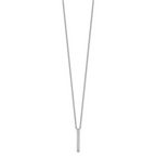 Cheryl M Sterling Silver Rhodium-plated Polished CZ Bar Necklace
