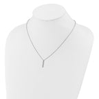 Cheryl M Sterling Silver Rhodium-plated Polished CZ Bar Necklace