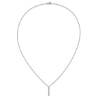 Cheryl M Sterling Silver Rhodium-plated Polished CZ Bar Necklace