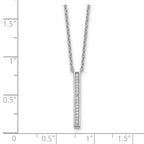 Cheryl M Sterling Silver Rhodium-plated Polished CZ Bar Necklace