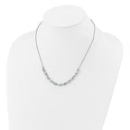 Cheryl M Sterling Silver Rhodium-plated Polished Fancy CZ Necklace