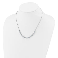 Cheryl M Sterling Silver Rhodium-plated Polished Fancy CZ Necklace