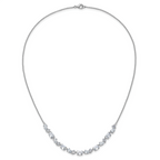 Cheryl M Sterling Silver Rhodium-plated Polished Fancy CZ Necklace