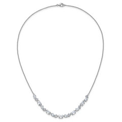 Cheryl M Sterling Silver Rhodium-plated Polished Fancy CZ Necklace