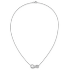 Cheryl M Sterling Silver Rhodium-plated Polished CZ Mom Infinity Necklace