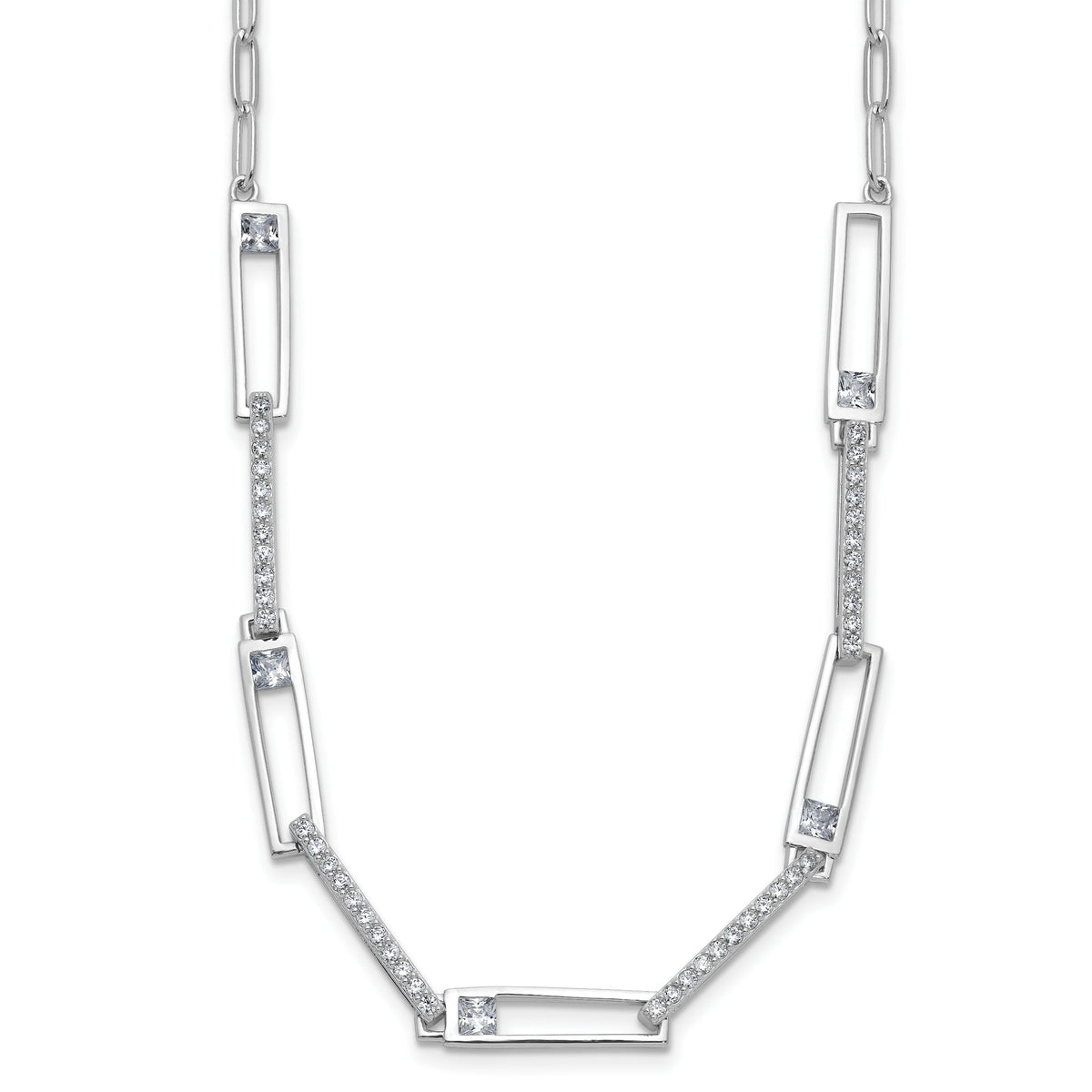 Paperclip Chain Necklace in Sterling Silver, 2.8mm, 18 Inch - Sophia Jewelers Main image
