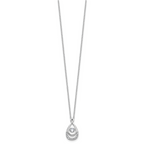 Cheryl M Sterling Silver Rhodium-plated Polished Vibrant CZ Teardrop Necklace