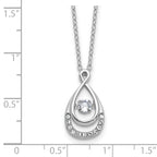 Cheryl M Sterling Silver Rhodium-plated Polished Vibrant CZ Teardrop Necklace