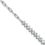 Cheryl M Sterling Silver Rhodium-plated Polished Fancy CZ and Paperclip Link Bracelet