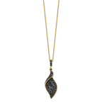 Cheryl M Sterling Silver Hematite and Rhodium-plated Polished Fancy Black CZ 18 Inch Necklace