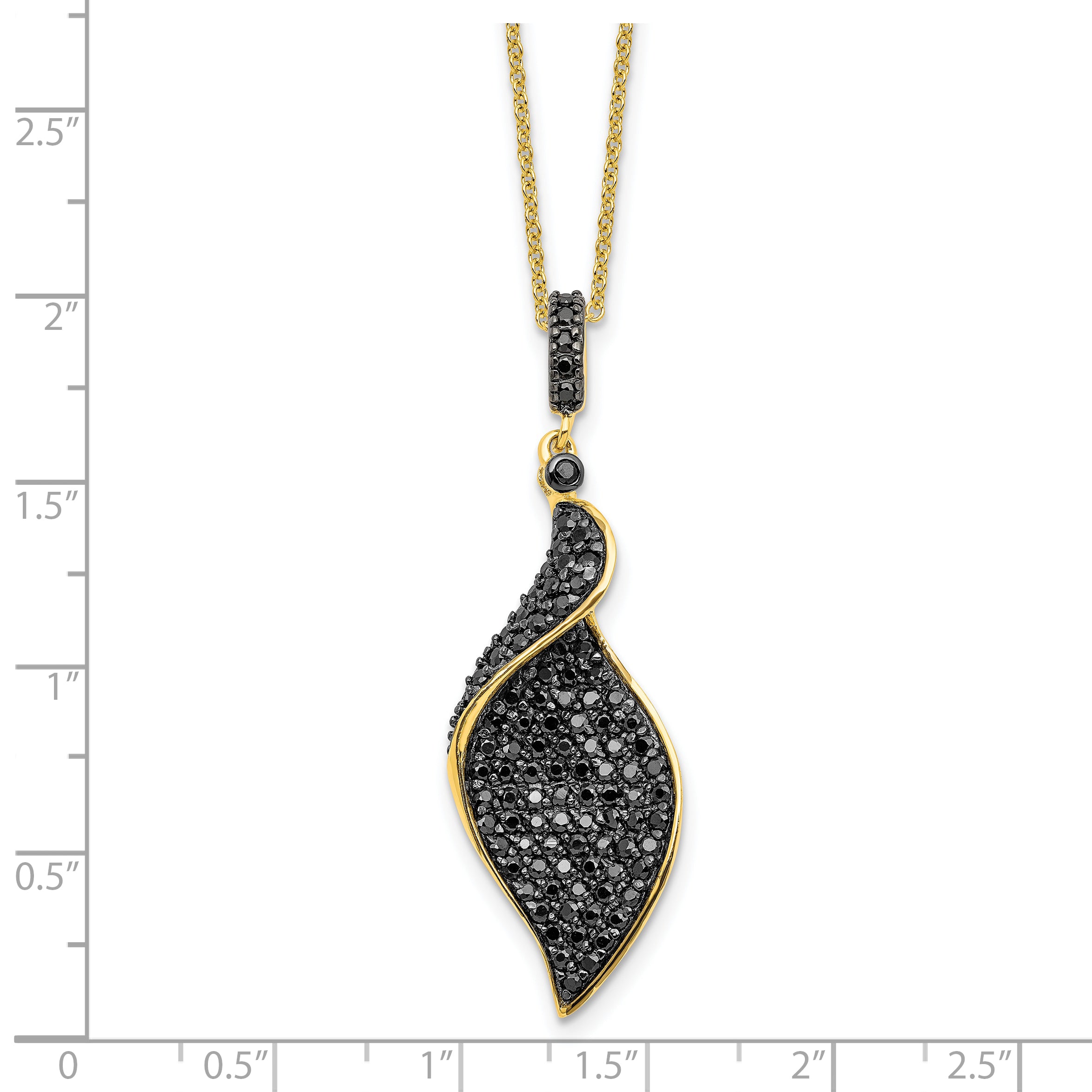 Cheryl M Sterling Silver Hematite and Rhodium-plated Polished Fancy Black CZ 18 Inch Necklace