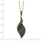 Cheryl M Sterling Silver Hematite and Rhodium-plated Polished Fancy Black CZ 18 Inch Necklace