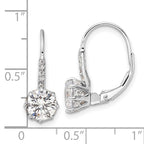 Cheryl M Sterling Silver Rhodium-plated Polished CZ Leverback Earrings