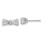 Cheryl M Sterling Silver Rhodium-plated Polished CZ Bow Post Earrings