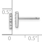 Cheryl M Sterling Silver Rhodium-plated Polished Letter I CZ Initial Post Earrings