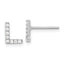 Cheryl M Sterling Silver Rhodium-plated Polished Letter L CZ Initial Post Earrings
