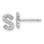 Cheryl M Sterling Silver Rhodium-plated Polished Letter S CZ Initial Post Earrings