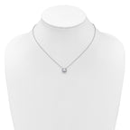 Cheryl M Sterling Silver Rhodium-plated Polished 9mm Bezel Set CZ 16 Inch with 2 Inch Extension Necklace