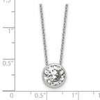 Cheryl M Sterling Silver Rhodium-plated Polished 9mm Bezel Set CZ 16 Inch with 2 Inch Extension Necklace