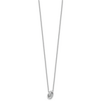 Cheryl M Sterling Silver Rhodium-plated Polished CZ Interlocking Circles 16 Inch with 2 Inch Extension Necklace