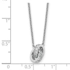 Cheryl M Sterling Silver Rhodium-plated Polished CZ Interlocking Circles 16 Inch with 2 Inch Extension Necklace