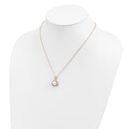 Cheryl M Sterling Silver Gold-plated Polished Freshwater Cultured Pearl and CZ 16 Inch with 2 Inch Extension Necklace