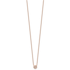 Cheryl M Sterling Silver Rose Gold-plated Polished CZ Cluster Circle 16 Inch with 2 Inch Extension Necklace