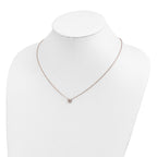 Cheryl M Sterling Silver Rose Gold-plated Polished CZ Cluster Circle 16 Inch with 2 Inch Extension Necklace