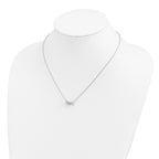 Cheryl M Sterling Silver Rhodium-plated Polished CZ Bow 16 Inch with 2 Inch Extension Necklace
