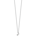 Cheryl M Sterling Silver Rhodium-plated Polished CZ Music Note 16 Inch with 2 Inch Extension Necklace