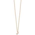 Cheryl M Sterling Silver Rose Gold-plated Polished CZ Music Note 16 Inch with 2 Inch Extension Necklace
