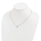 Cheryl M Sterling Silver Rose Gold-plated Polished CZ Music Note 16 Inch with 2 Inch Extension Necklace