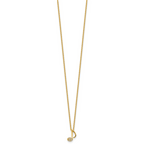 Cheryl M Sterling Silver Gold-plated Polished CZ Music Note 16 Inch with 2 Inch Extension Necklace