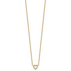 Cheryl M Sterling Silver Gold-plated Polished CZ Open Heart 16 Inch with 2 Inch Extension Necklace