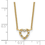 Cheryl M Sterling Silver Gold-plated Polished CZ Open Heart 16 Inch with 2 Inch Extension Necklace