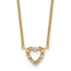 Cheryl M Sterling Silver Gold-plated Polished CZ Open Heart 16 Inch with 2 Inch Extension Necklace