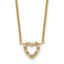 Cheryl M Sterling Silver Gold-plated Polished CZ Open Heart 16 Inch with 2 Inch Extension Necklace