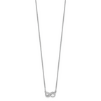 Cheryl M Sterling Silver Rhodium-plated Polished CZ Infinity 16 Inch with 2 Inch Extension Necklace