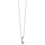 Cheryl M Sterling Silver Rhodium-plated Polished and Enameled Black and White CZ Giraffe 16 Inch with 2 Inch Extension Necklace