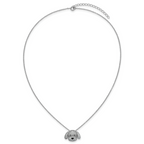 Cheryl M Sterling Silver Rhodium-plated Polished and Enameled Black and White CZ Dog 16 Inch with 2 Inch Extension Necklace