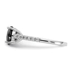 Cheryl M Sterling Silver Rhodium-plated Polished Black and White CZ Ring