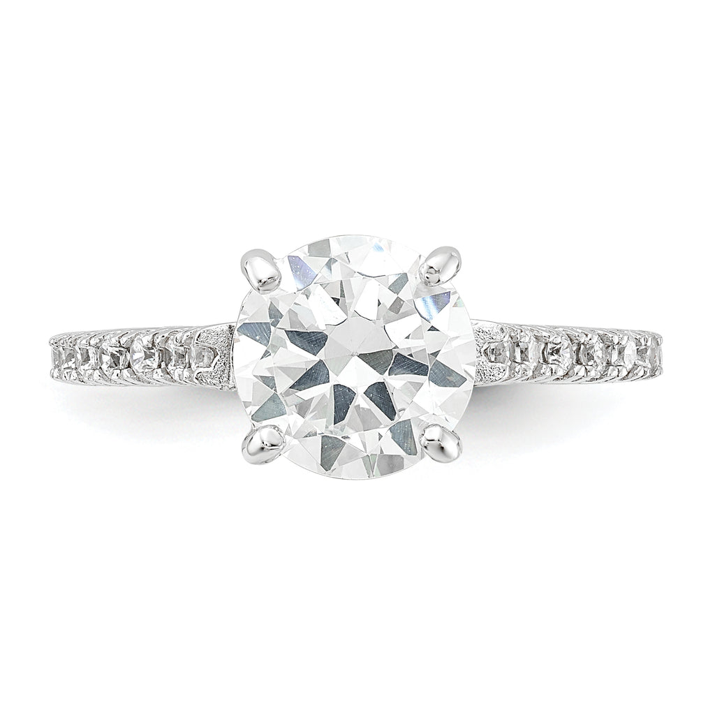 Cheryl M Sterling Silver Rhodium-plated Polished CZ Ring