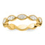 Cheryl M Sterling Silver Gold-plated Polished and Beaded Navette CZ Ring