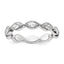 Cheryl M Sterling Silver Rhodium-plated Polished and Beaded Navette CZ Ring